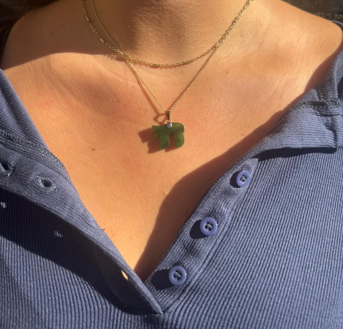 Jade Stone Chai Necklace