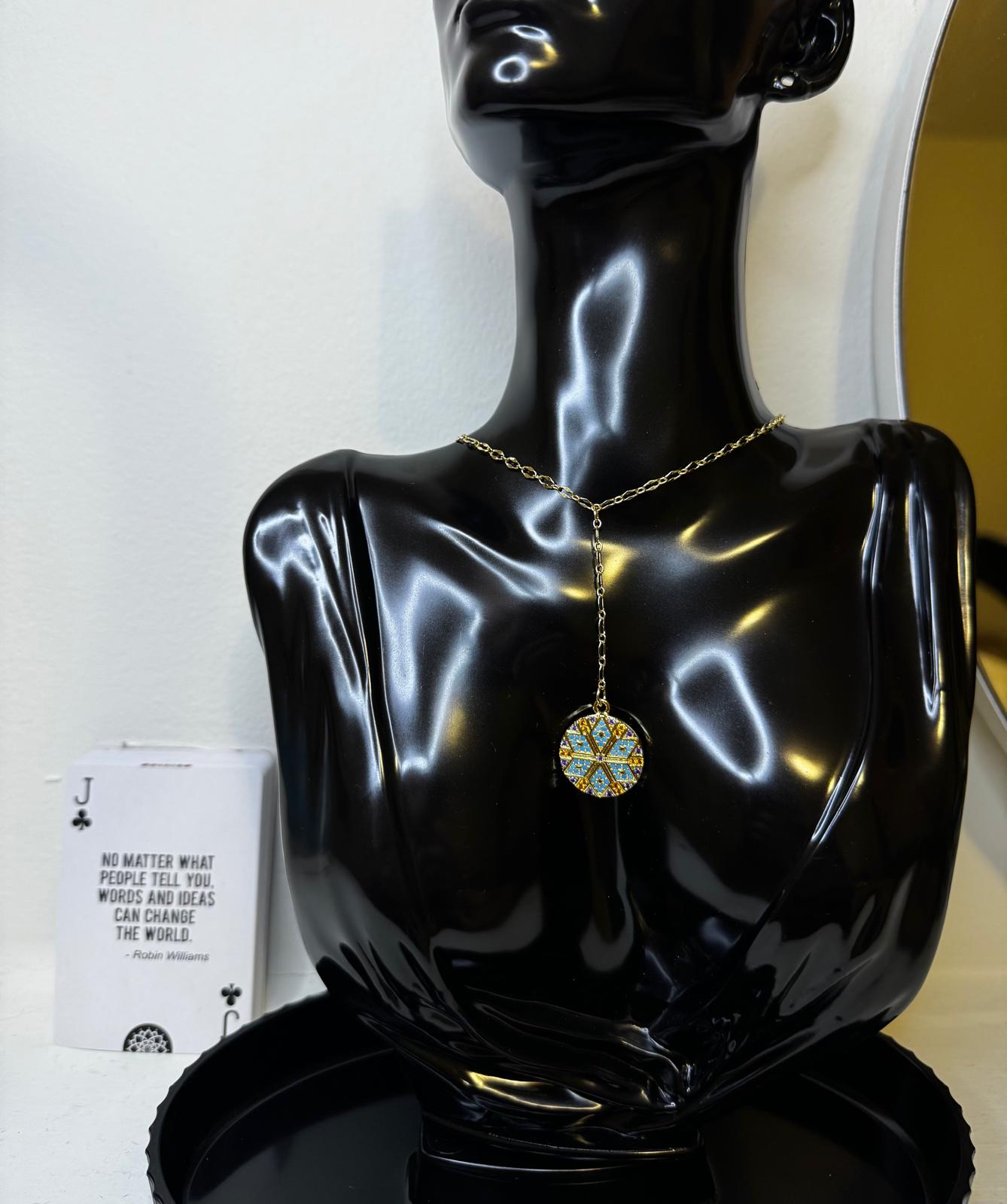 Mandala Round Magen David Pendent